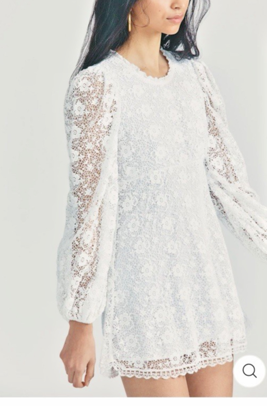 Love Shack Fancy Leira Dress Pure White, Size 8